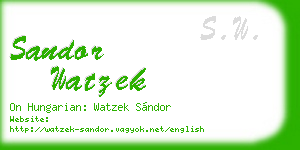 sandor watzek business card